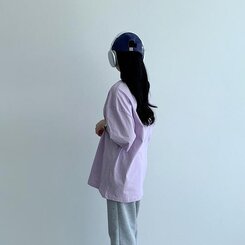 ベーシックオーバーフィット半袖Tシャツ(20color) LIGHT PURPLE