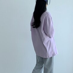 ベーシックオーバーフィット半袖Tシャツ(20color) LIGHT PURPLE