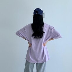 ベーシックオーバーフィット半袖Tシャツ(20color) LIGHT PURPLE