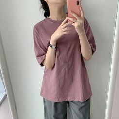 ベーシックオーバーフィット半袖Tシャツ(20color) MOCKA PINK