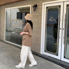 ベーシックオーバーフィット半袖Tシャツ(20color) DEEP BEIGE