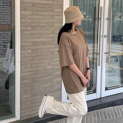 ベーシックオーバーフィット半袖Tシャツ(20color) DEEP BEIGE
