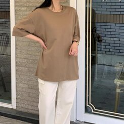 ベーシックオーバーフィット半袖Tシャツ(20color) DEEP BEIGE