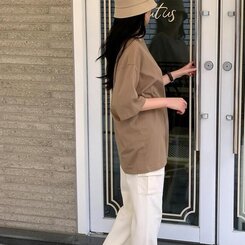 ベーシックオーバーフィット半袖Tシャツ(20color) DEEP BEIGE