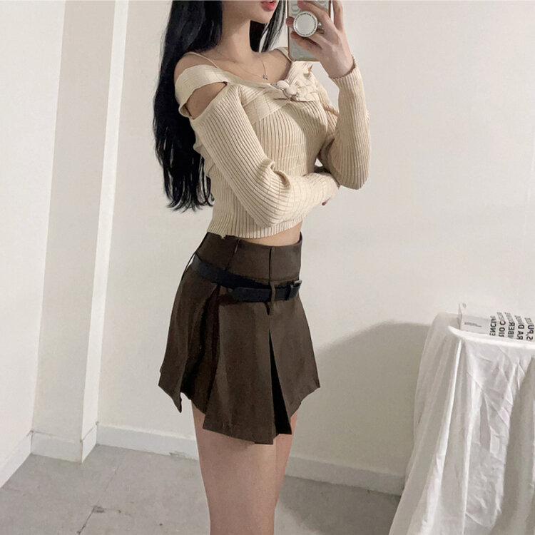 プリーツスカート BROWN