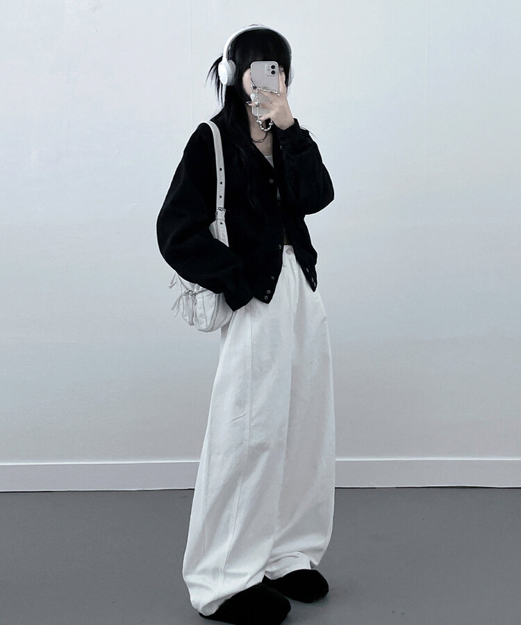 アバンフィットバンディングショートクロップジャンパージャケットカジュアル BLACK