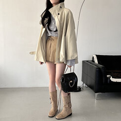 ハーフケープショートトレンチコート IVORY