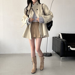 ハーフケープショートトレンチコート IVORY