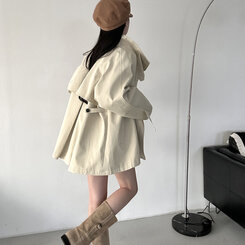 ハーフケープショートトレンチコート IVORY