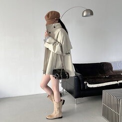 ハーフケープショートトレンチコート IVORY