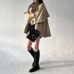 ハーフケープショートトレンチコート BEIGE