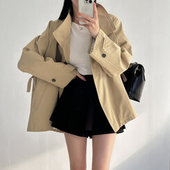 ハーフケープショートトレンチコート BEIGE