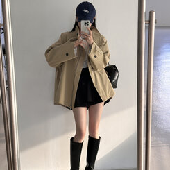 ハーフケープショートトレンチコート BEIGE