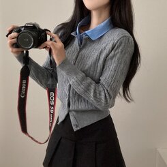 ケーブルニットカーディガン(5color) GREY