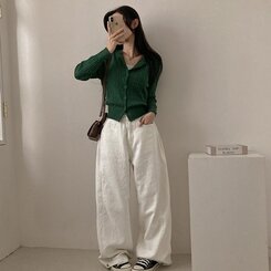 ケーブルニットカーディガン(5color) KHAKI