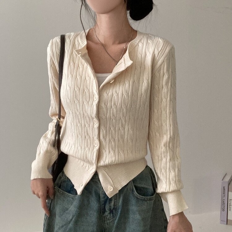 ケーブルニットカーディガン(5color) BEIGE