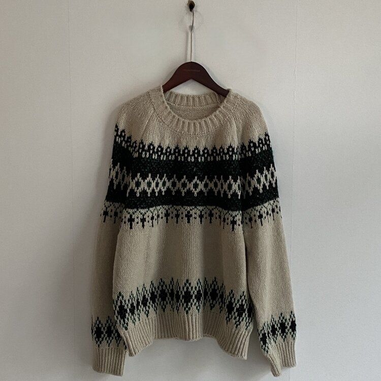 뉴트 노르딕 아가일 눈꽃 라운드 니트 4color