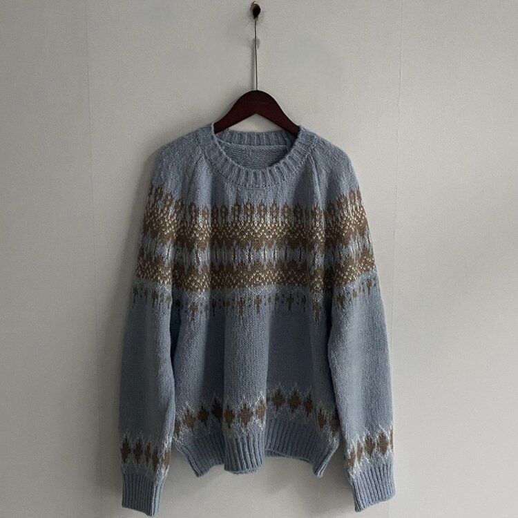 뉴트 노르딕 아가일 눈꽃 라운드 니트 4color