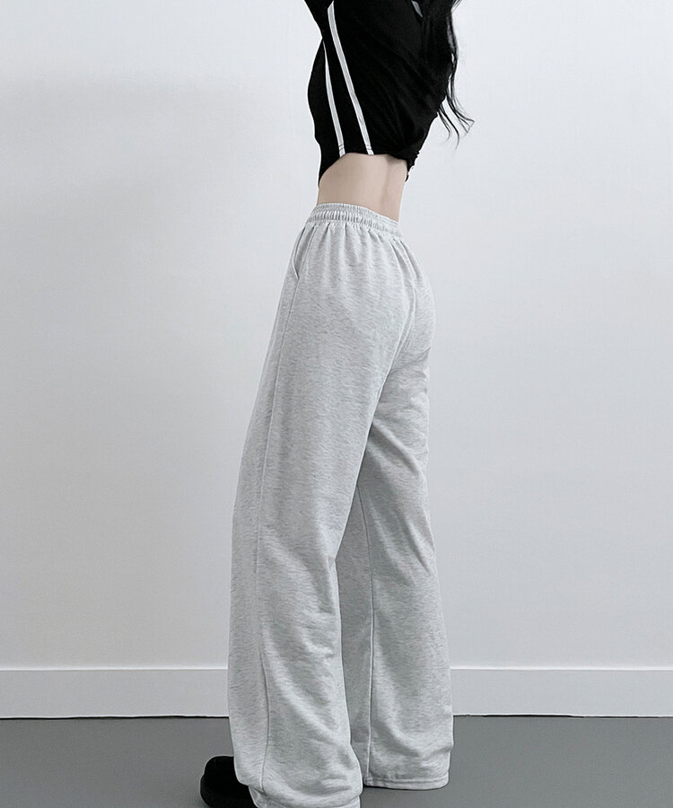 4계절용위즈트레이닝와이드밴딩롱팬츠 백멜란지