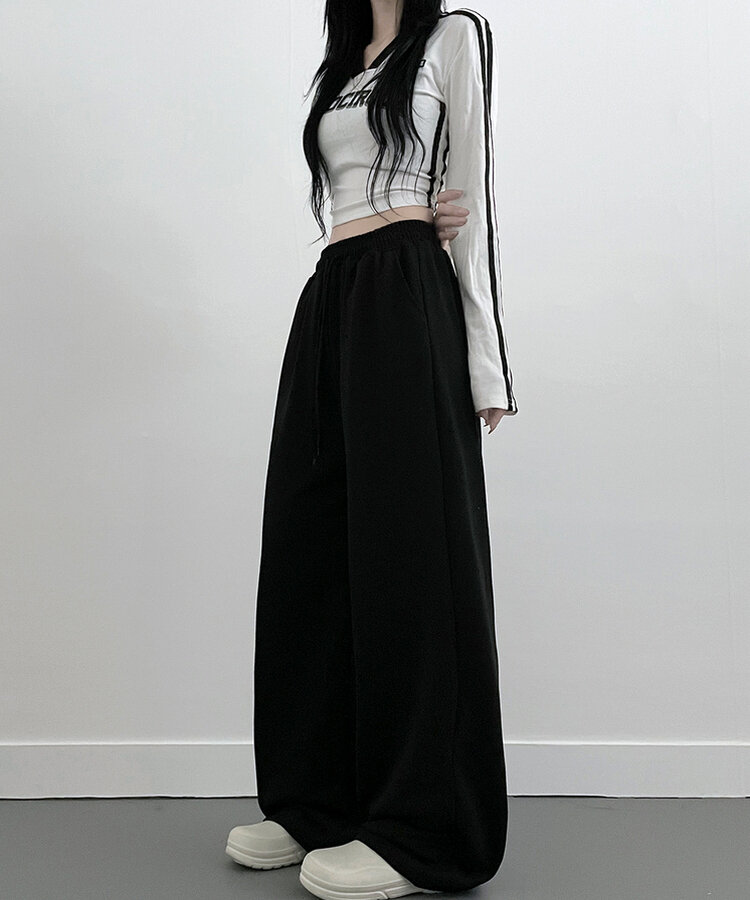 4계절용위즈트레이닝와이드밴딩롱팬츠 블랙