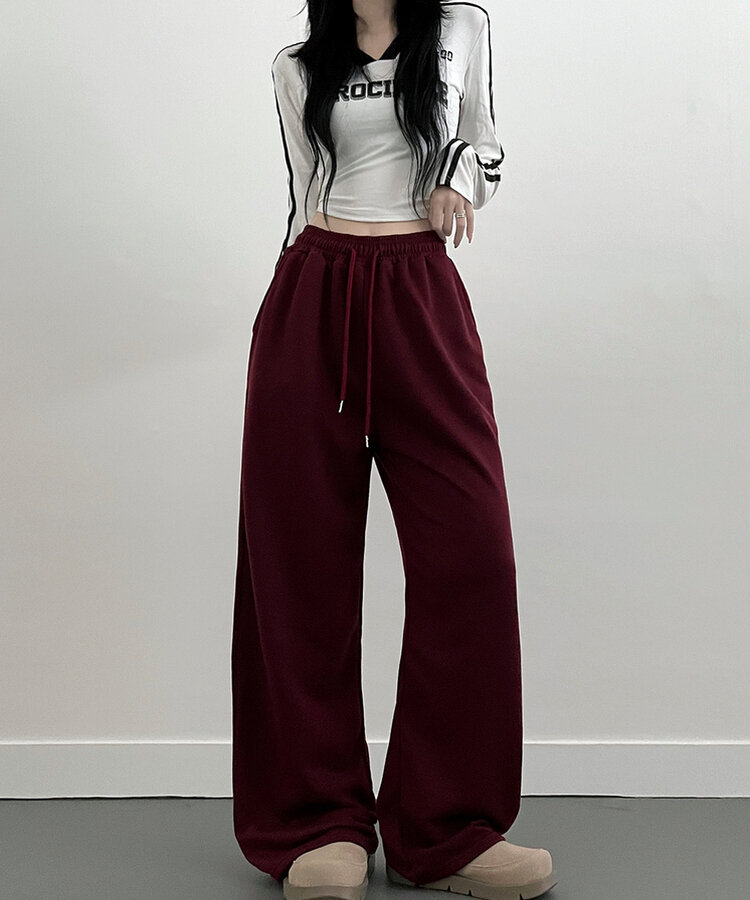 4계절용위즈트레이닝와이드밴딩롱팬츠 버건디