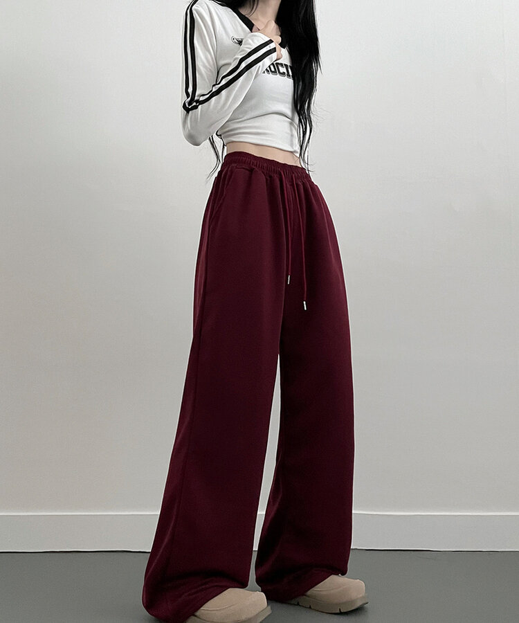 4계절용위즈트레이닝와이드밴딩롱팬츠 버건디