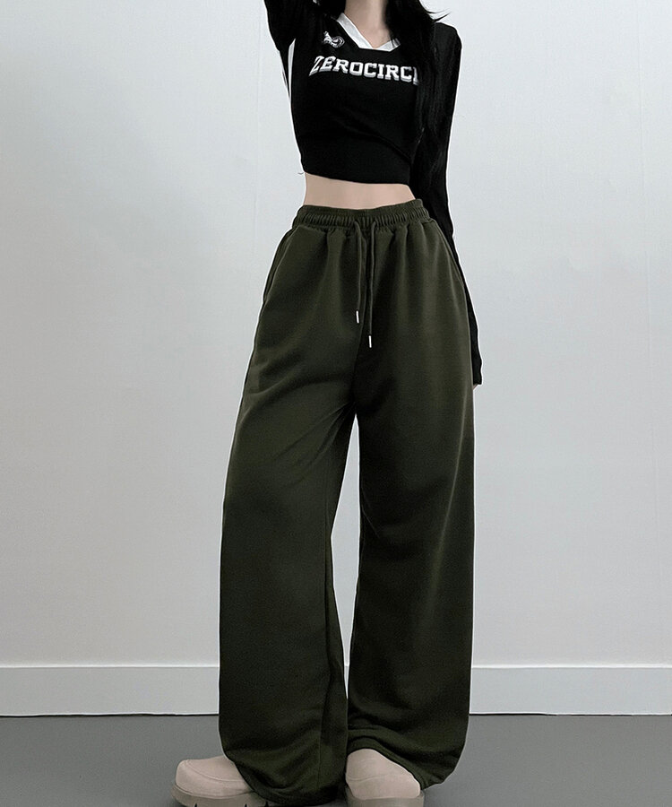 4계절용위즈트레이닝와이드밴딩롱팬츠 카키