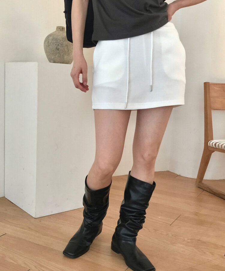 トレーニングコットンパンツインミニスカート WHITE