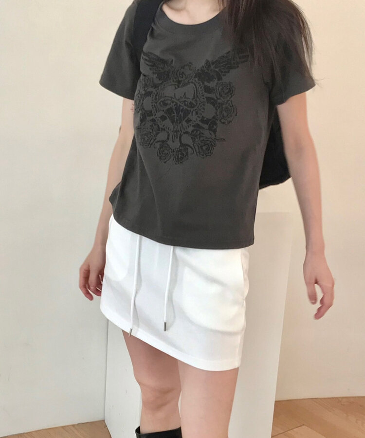 トレーニングコットンパンツインミニスカート WHITE