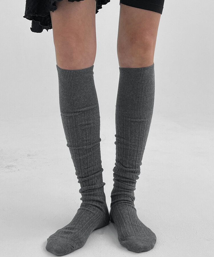ケーブルニーソックス CHARCOAL