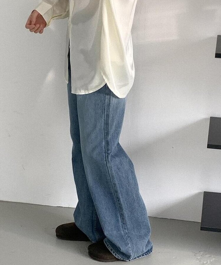 ワイドデニムパンツ BLUE