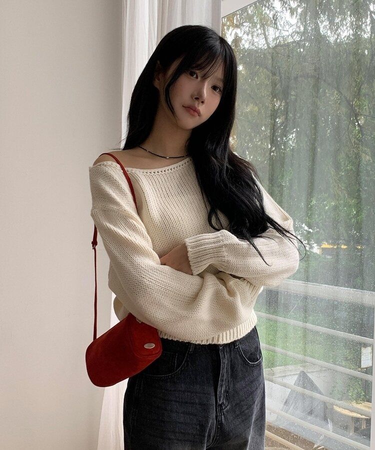 ALAIA オフショルダーニット ギャザーオフショルダーニットトップス