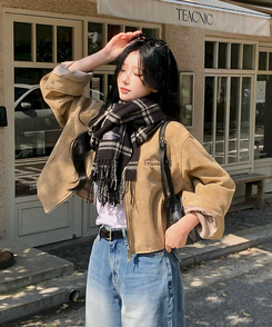 クロップルーズフィットジャケット BEIGE