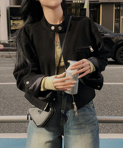 クロップルーズフィットジャケット BLACK