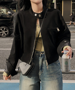 クロップルーズフィットジャケット BLACK