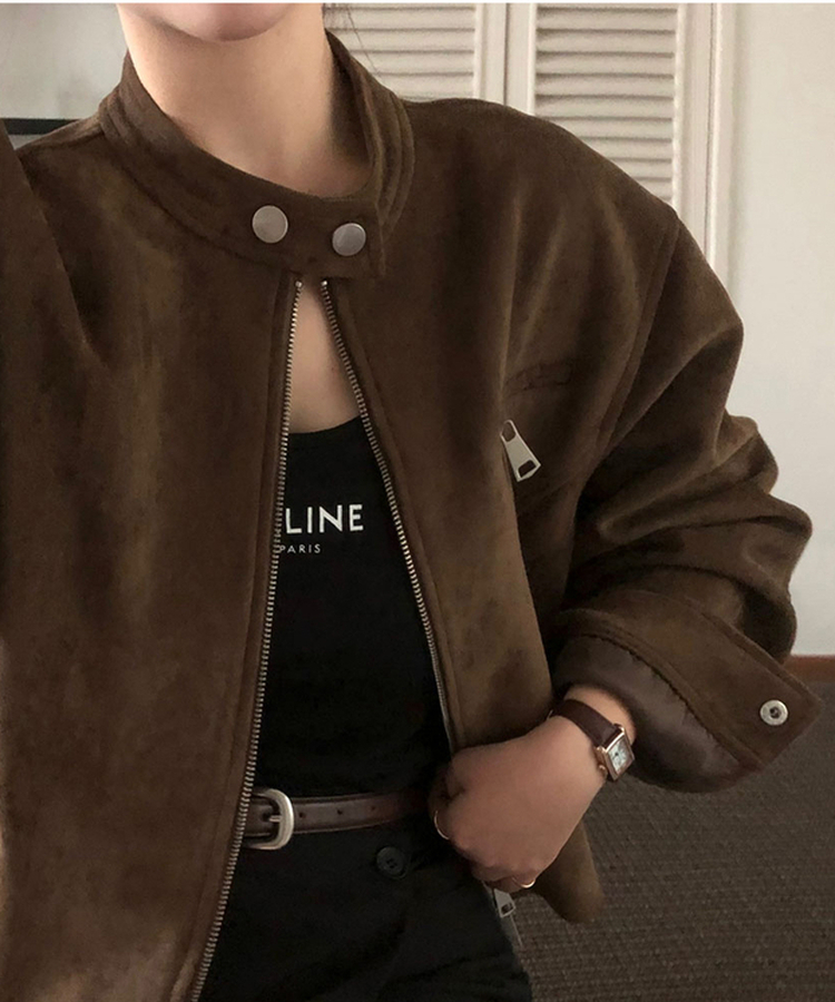 クロップルーズフィットジャケット BROWN