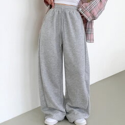 【丈別】ワイドピンタックバンディングパンツ GREY