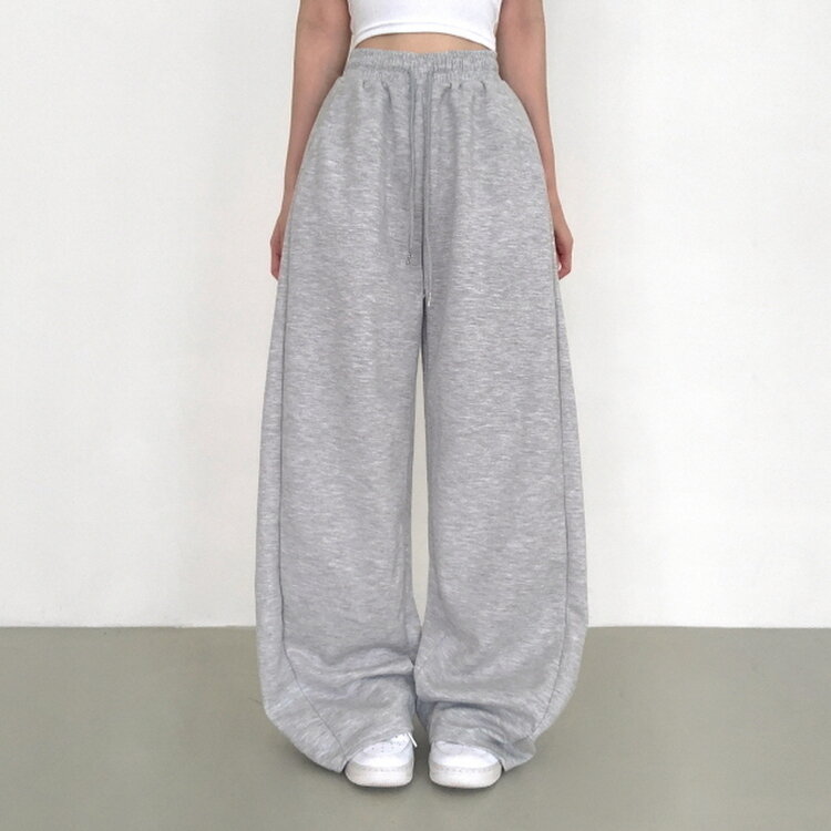 【丈別】ワイドピンタックバンディングパンツ GREY