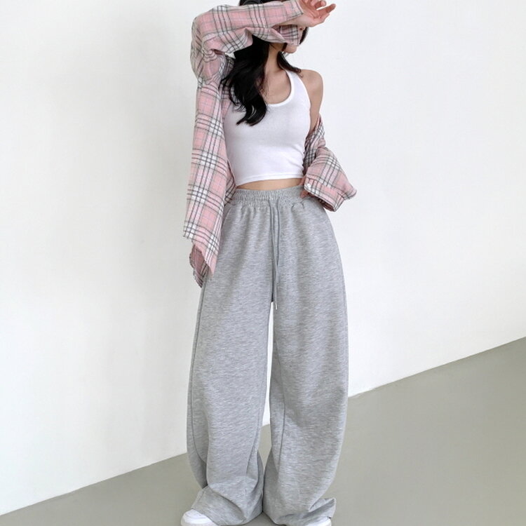 【丈別】ワイドピンタックバンディングパンツ GREY