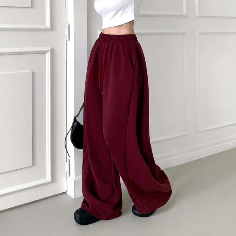 【丈別】ワイドピンタックバンディングパンツ BURGUNDY