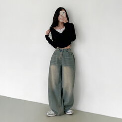 【丈別】ディープバルーンフィットヴィンテージデニム BLUE