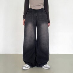 【丈別】ディープバルーンフィットヴィンテージデニム BLACK