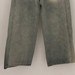 테브 옆핀턱 빈티지 워싱 데님 와이드 팬츠