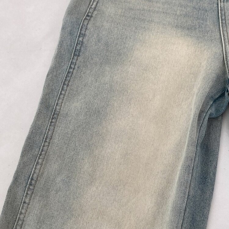 테브 옆핀턱 빈티지 워싱 데님 와이드 팬츠