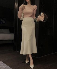 フェミニンラップ長袖ニット PINK