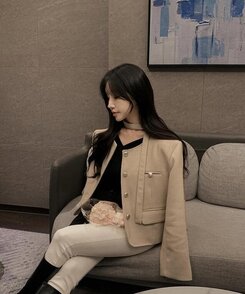 フェミニンラップ長袖ニット BLACK