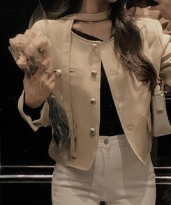 フェミニンラップ長袖ニット BLACK