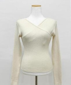 フェミニンラップ長袖ニット