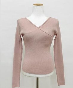 フェミニンラップ長袖ニット