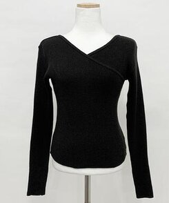 フェミニンラップ長袖ニット